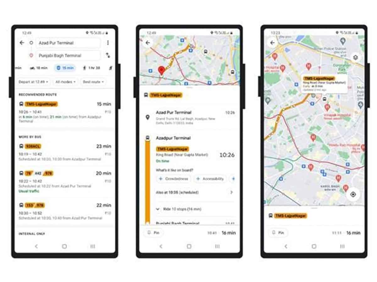 Google Maps to show real-time info on Delhi's cluster bus service