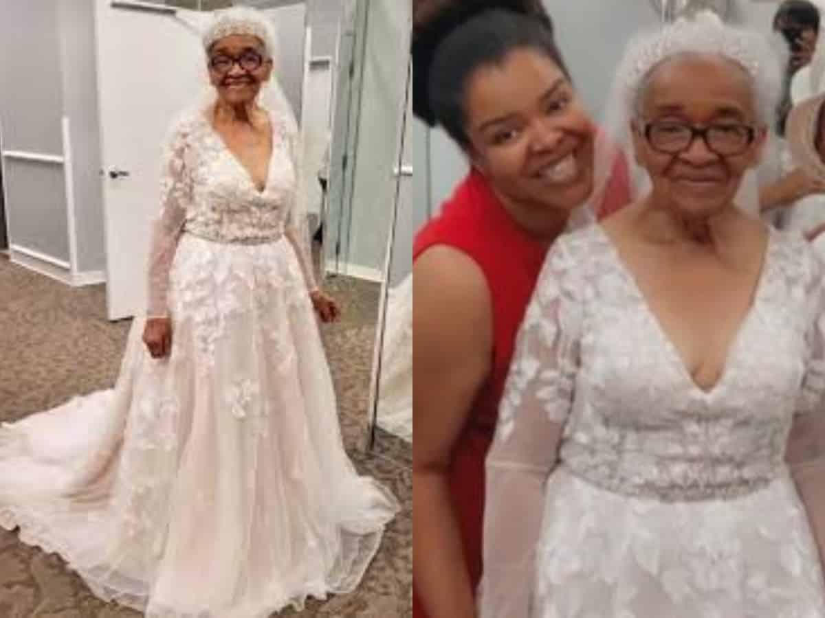 94-year-old fulfills her dream to wear white wedding dress; internet loves it!