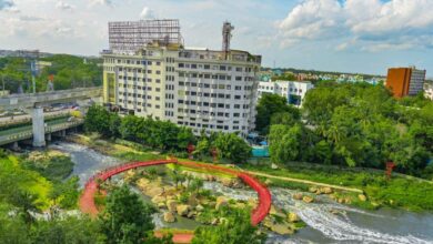 Rain garden at Begumpet Nala turned out to be a spectacular view