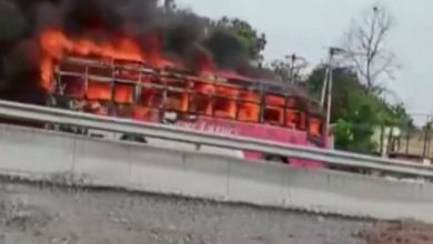 Telangana govt bus catches fire in Jangaon, no injuries reported