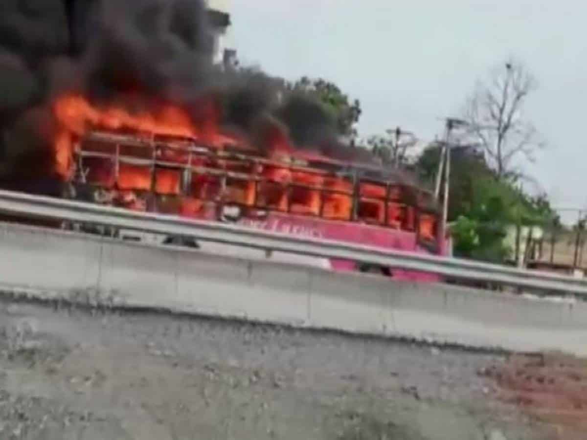 Hyderabad: Buses charred in fire at Old City