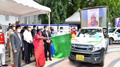 Telangana governor flags off 'mobile digital publicity vans'
