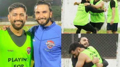 Trending: Ranveer Singh, MS Dhoni share fun moments during their football match