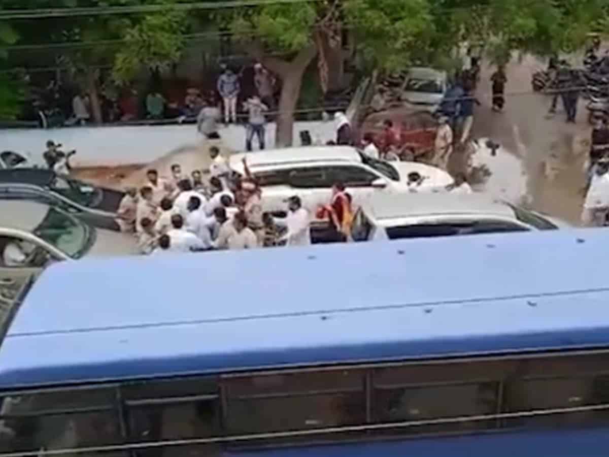 Tension prevails in Malkajgiri after scuffle between BJP & TRS leaders