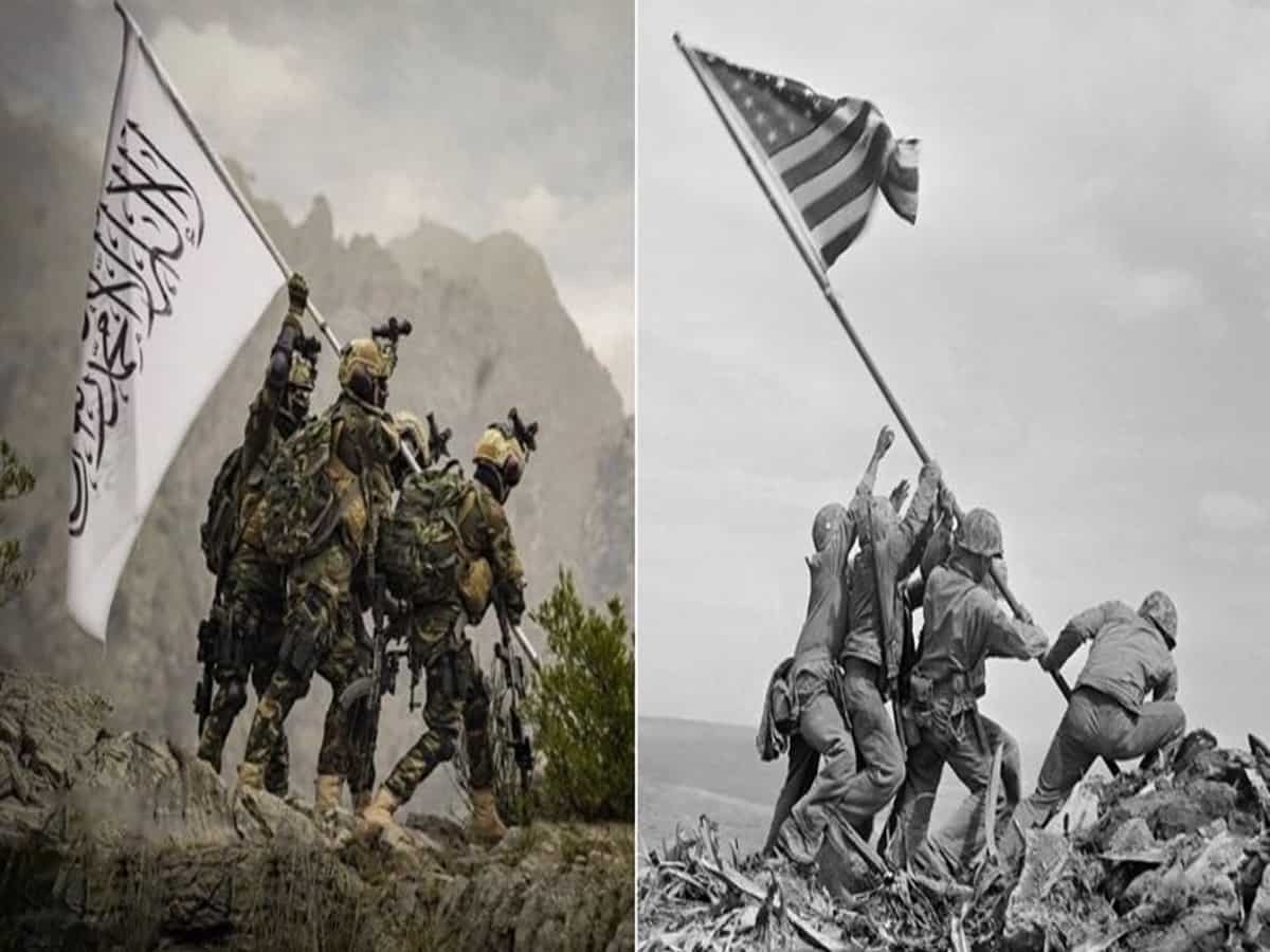 Taliban mocks America with iconic World War II photo