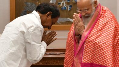KCR meets PM Modi in Delhi; submits memoranda on 10 issues