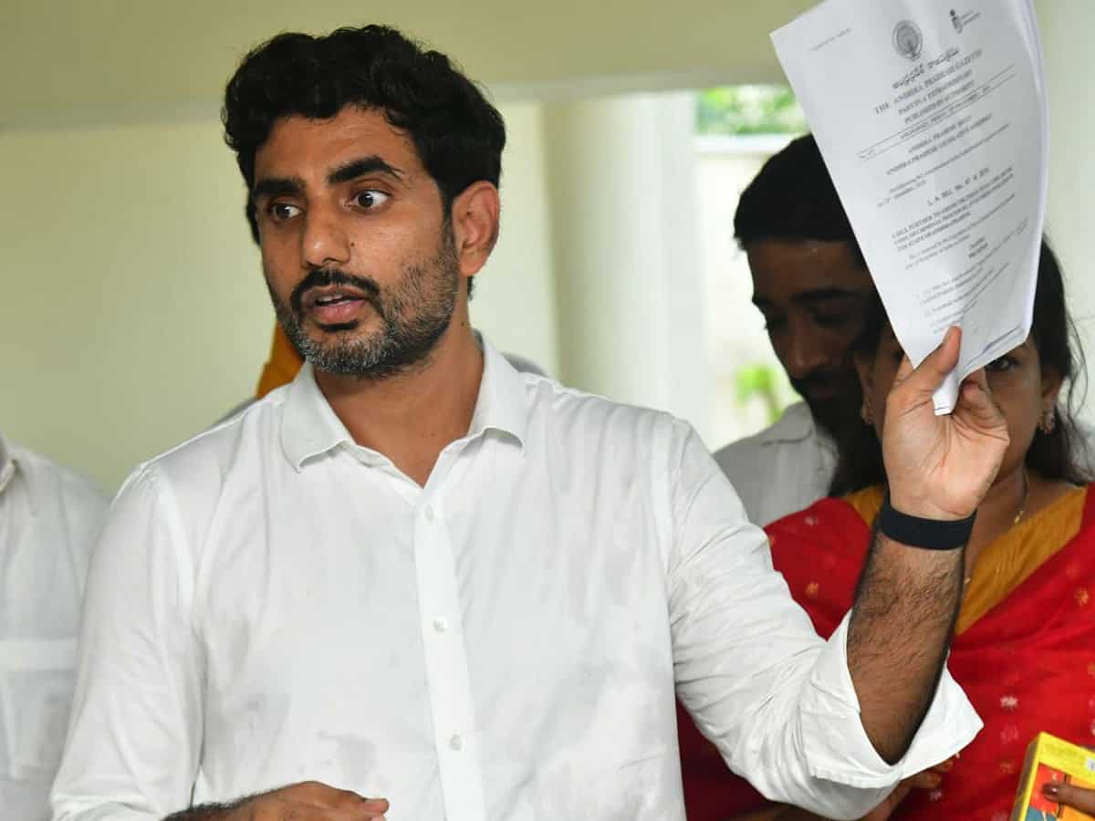 Naidu's life under threat in jail, Lokesh tells Amit Shah