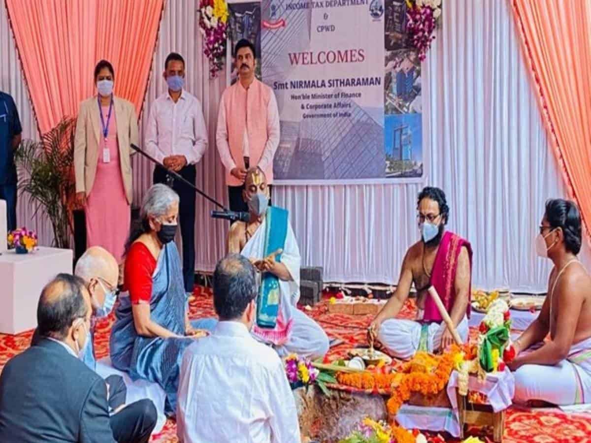 Nirmala Sitharaman lays foundation stone of IT Department building in Bengaluru