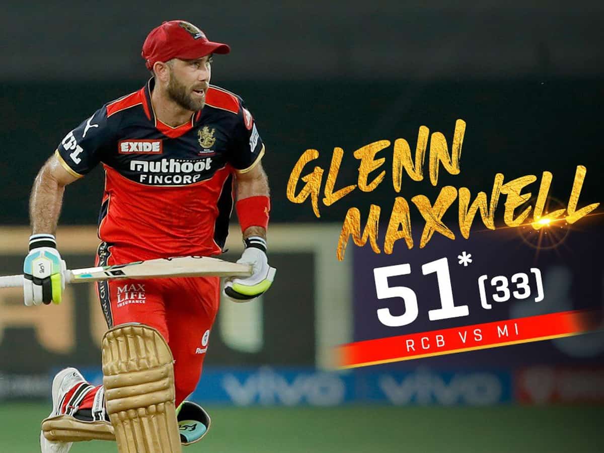 IPL 2021: Maxwell, Kohli power RCB to 165/6 against MI
