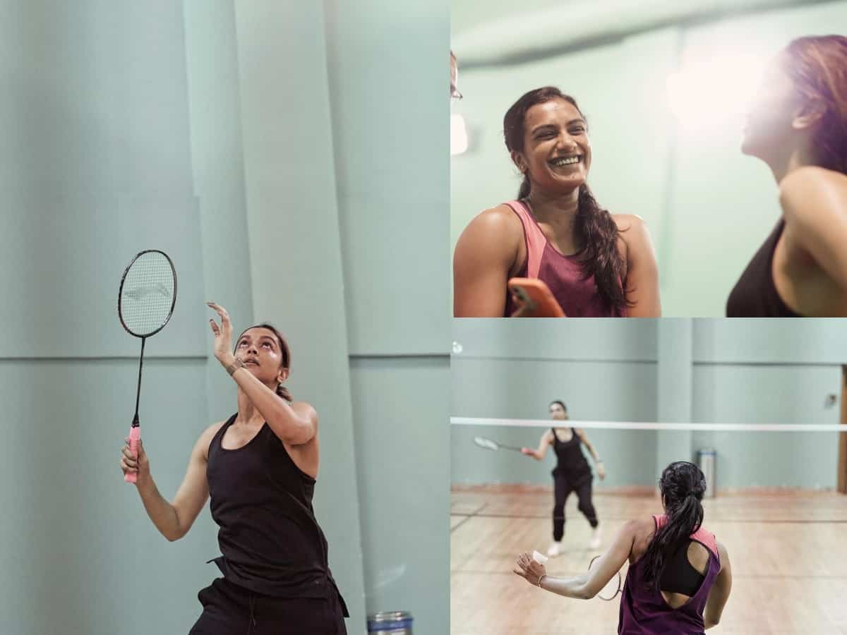 Deepika plays badminton with PV Sindhu; fans ask 'Biopic on way?'