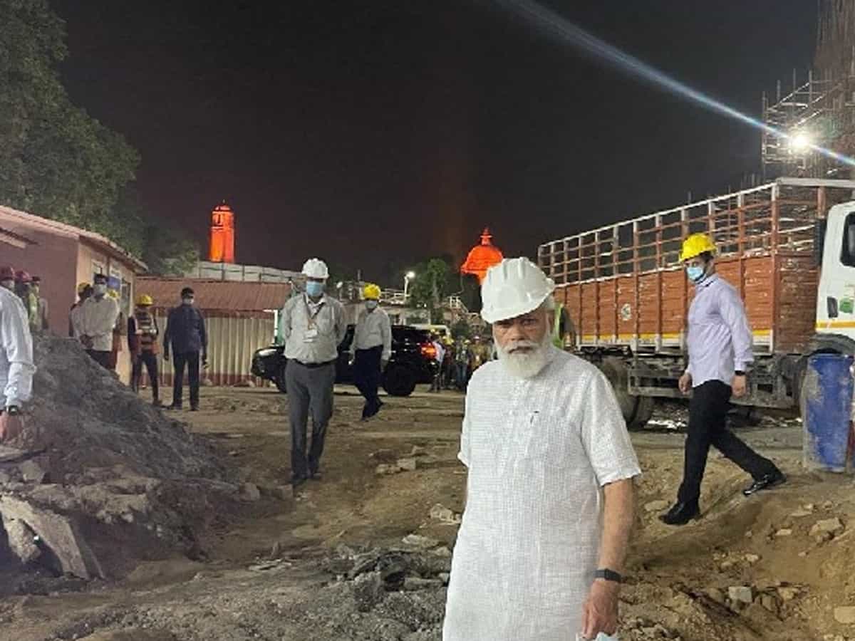 PM Modi inspects construction site of new Parliament building
