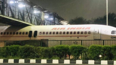 Viral video: Air India plane gets stuck under foot bridge