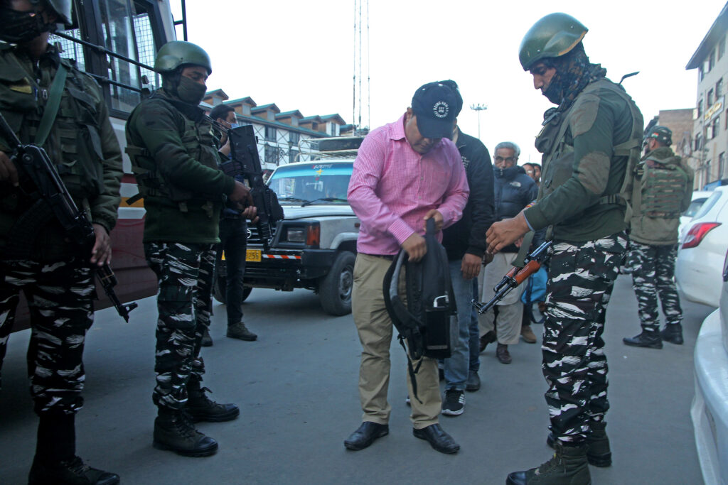 Frisking intensified across valley especially in Srinagar after the recent civilian killings in the valley