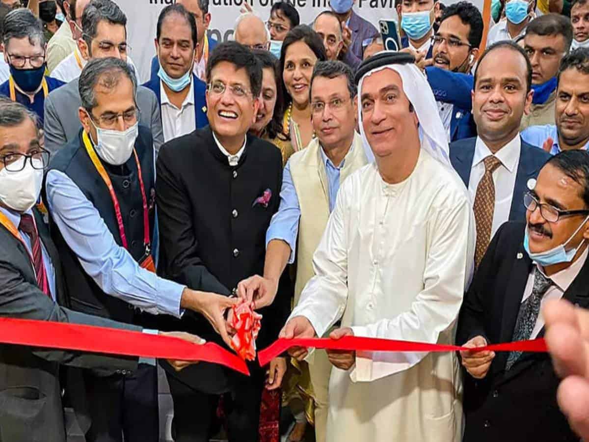 Piyush Goyal digitally analyses BAPS temple 3D model at Dubai Expo