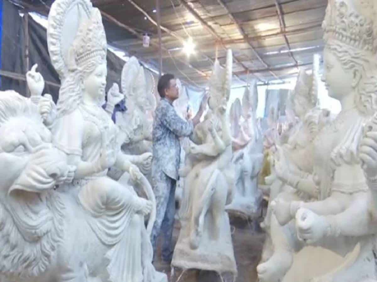Hyderabad: Ahead of Durga Puja, artisans say sale of idols getting lukewarm response