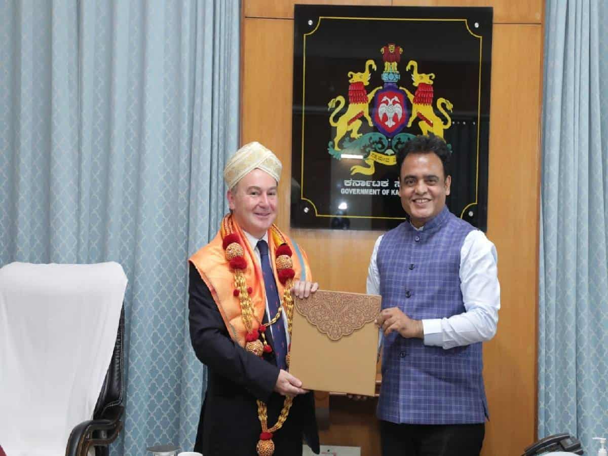 Outgoing British envoy calls on Karnataka minister