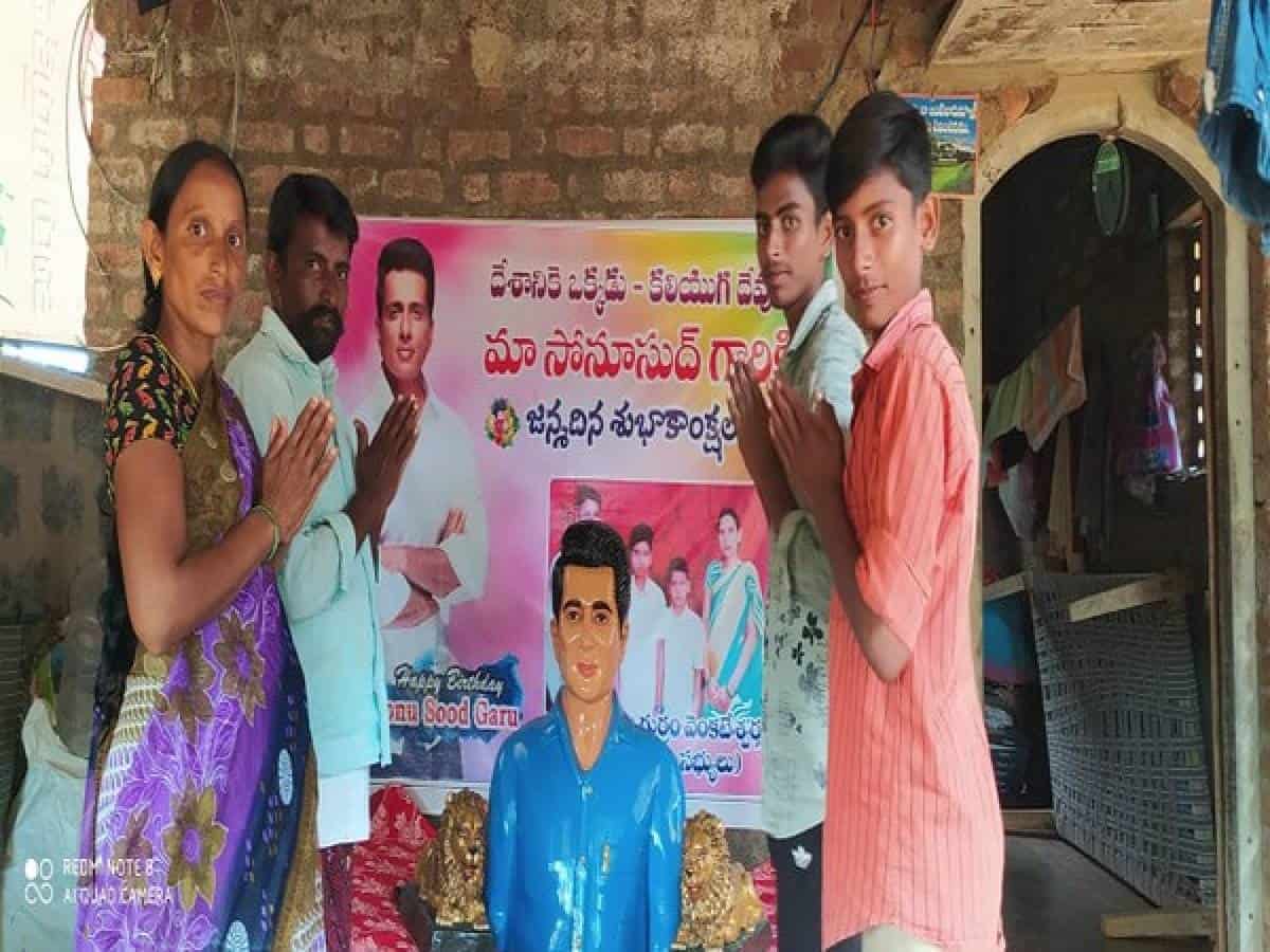One more temple dedicated to Sonu Sood in Telangana