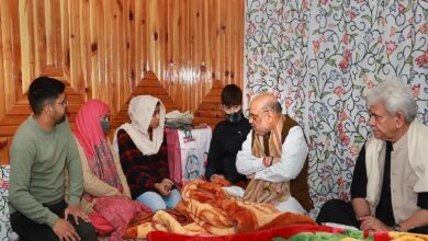 Amit Shah visits family of slain J&K Police officer in Srinagar