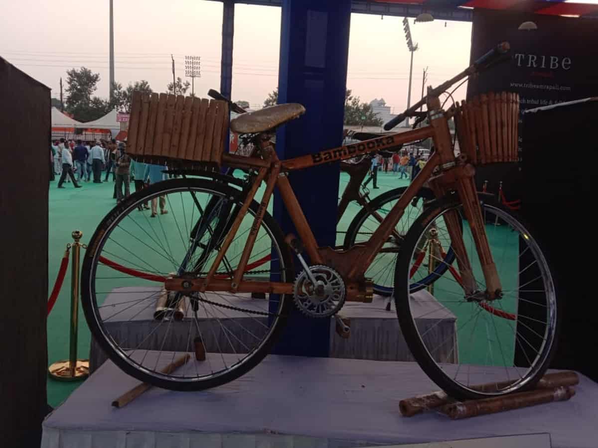 'Bambooka', a bicycle made of bamboo costs