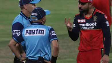 Kohli loses cool at umpire Sharma; square-leg umpire intervenes