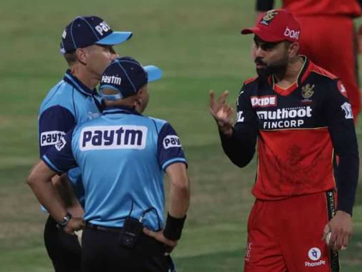 Kohli loses cool at umpire Sharma; square-leg umpire intervenes