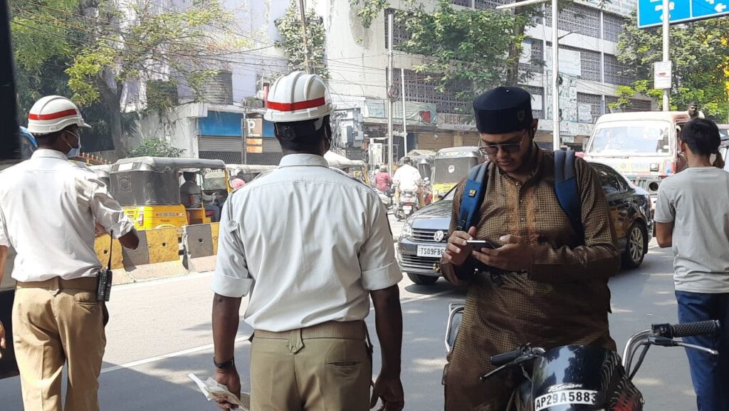 Hyderabad traffic police implement pillion rider helmet rule, impose