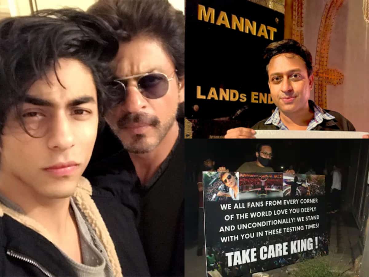 Visuals of fans outside SRK's Mannat [Photos]