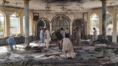 Kunduz: People view the damage inside of a mosque following a bombing in Kunduz, province northern Afghanistan, Friday, Oct. 8, 2021. A powerful explosion in the mosque frequented by a Muslim religious minority in northern Afghanistan on Friday has left several casualties, witnesses and the Taliban's spokesman said. AP/PTI