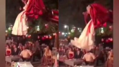 VIRAL VIDEO: UNIQUE ENTRY OF BRIDE AND GROOM ON SWING TURNS INTO DISASTER