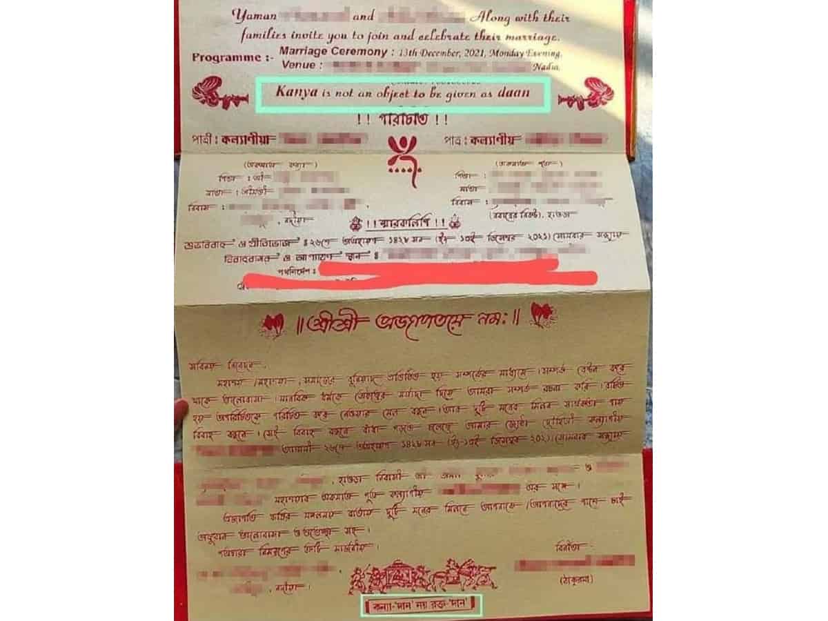 West Bengal bride's father gets threat calls for bucking 'kanyadaan' custom