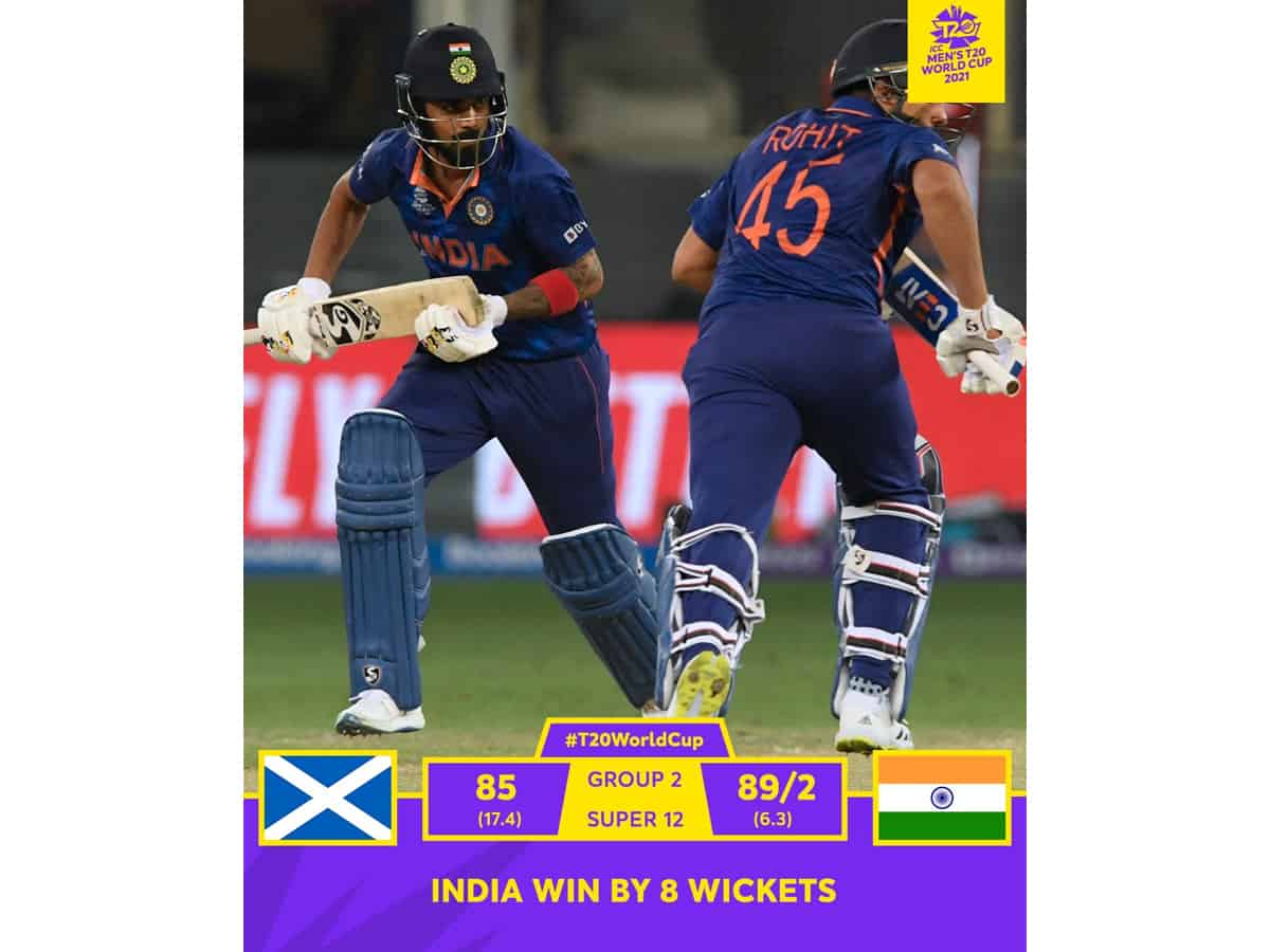 T20 WC: Shami, Jadeja, openers star as India thrash Scotland by 8 wickets