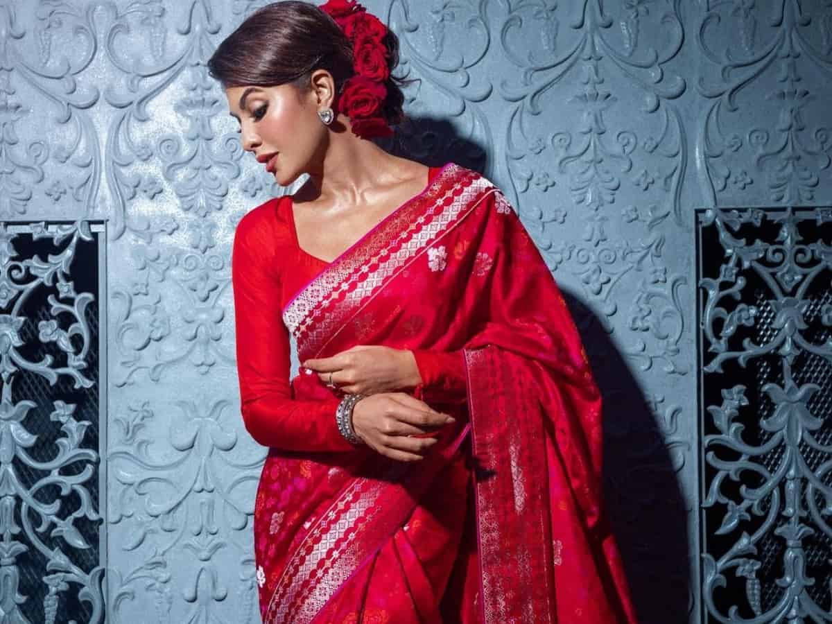 Jacqueline Fernandez goes retro red for Diwali