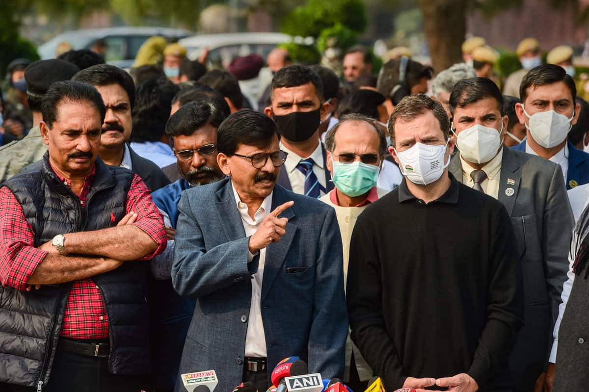 In Pics: Opposition leaders protest at Parliament