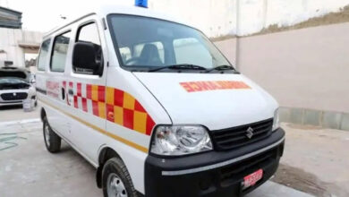 AP: Ambulance carrying patient catches fire in Prakasam district