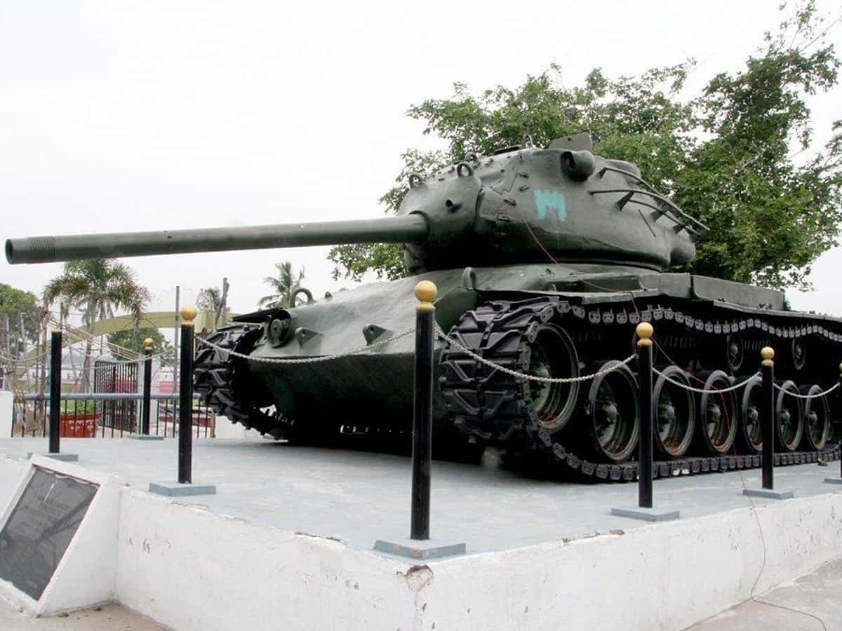 Pakistan tank sitting as war trophy on Hyderabad's iconic Tank Bund