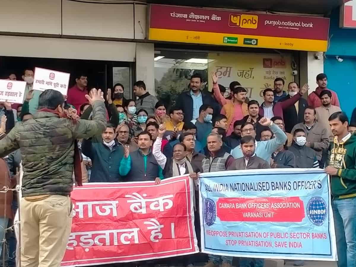 Banking services hit in Telugu states as employees go on strike