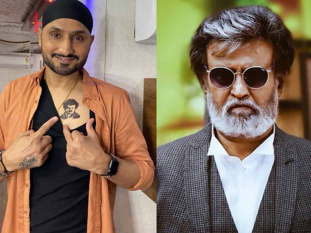 Harbhajan Singh gets Rajinikanth's tattoo on his chest