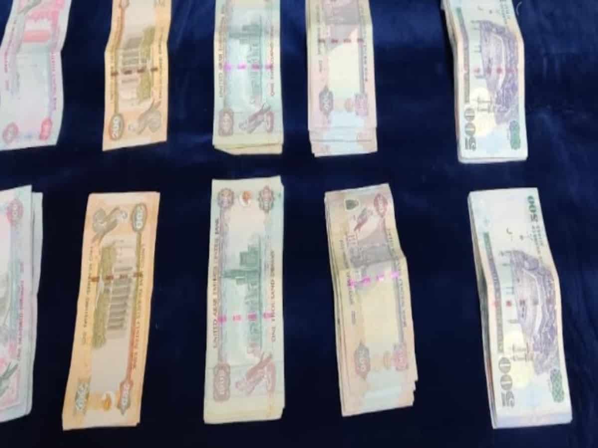 Foreign currency seized at Shamshabad Airport from Sharjah-boud passenger