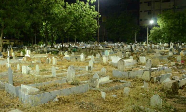 Mild tension prevails after school bulldozes graves in Hyderabad
