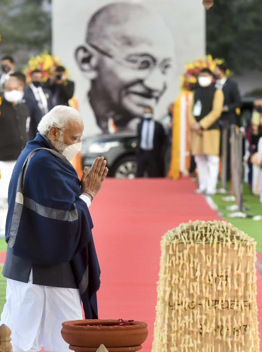 Prime Minister Narendra Modi at Gandhi Smriti