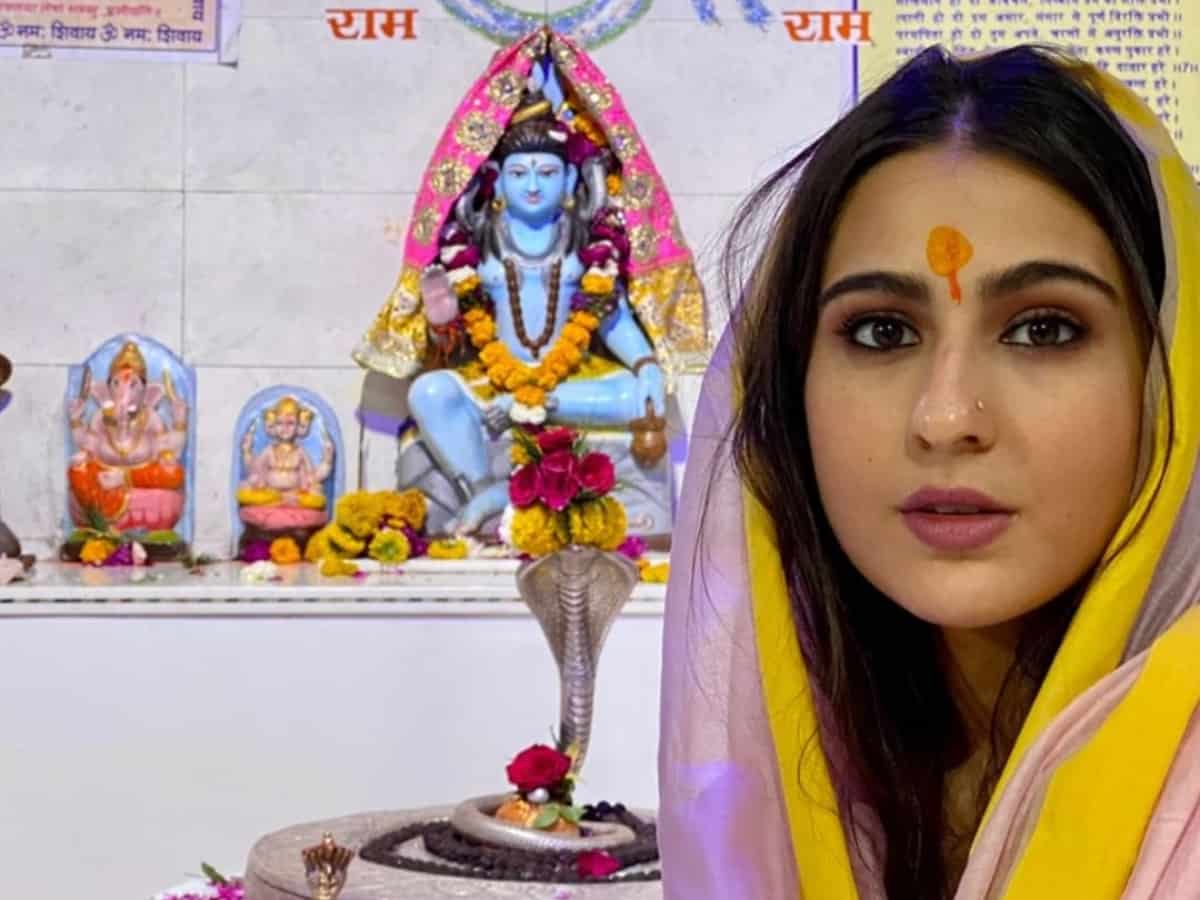 Sara Ali Khan seeks blessings at Khajrana Ganesh temple in Indore
