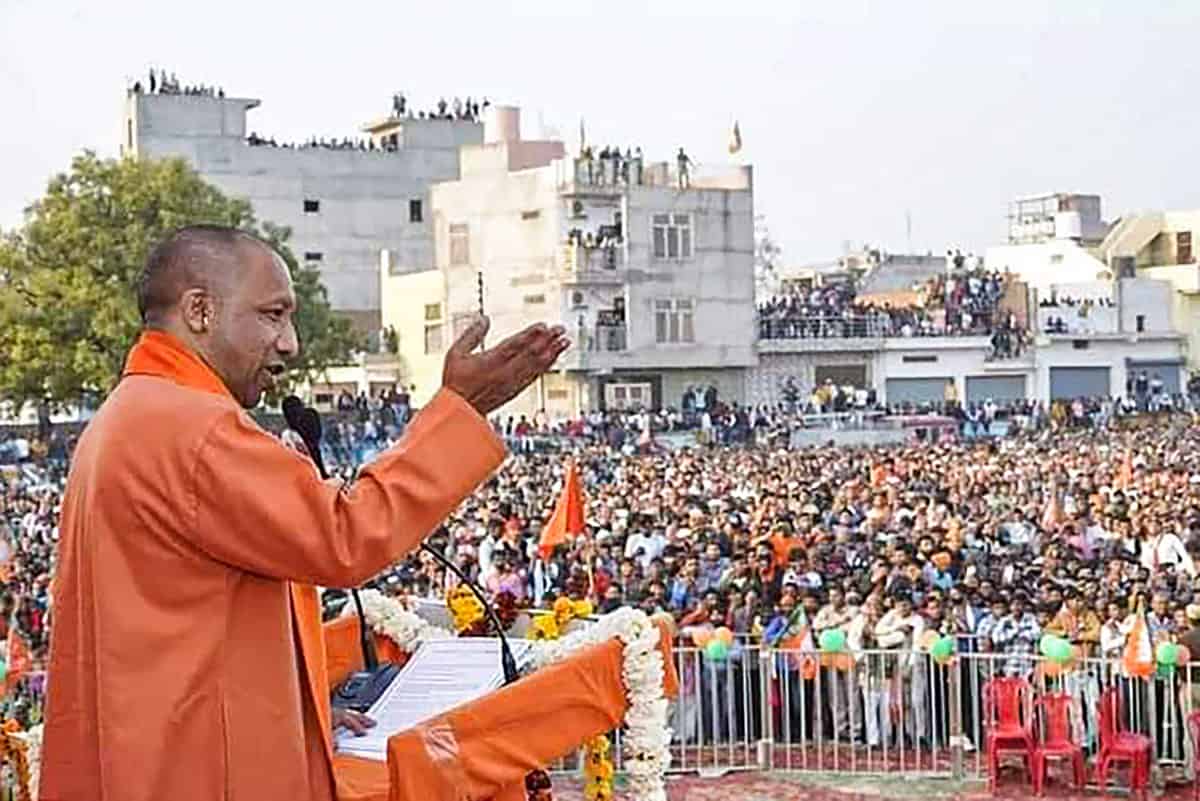 Uttar Pradesh Chief Minister Yogi Adityanath in Etawah