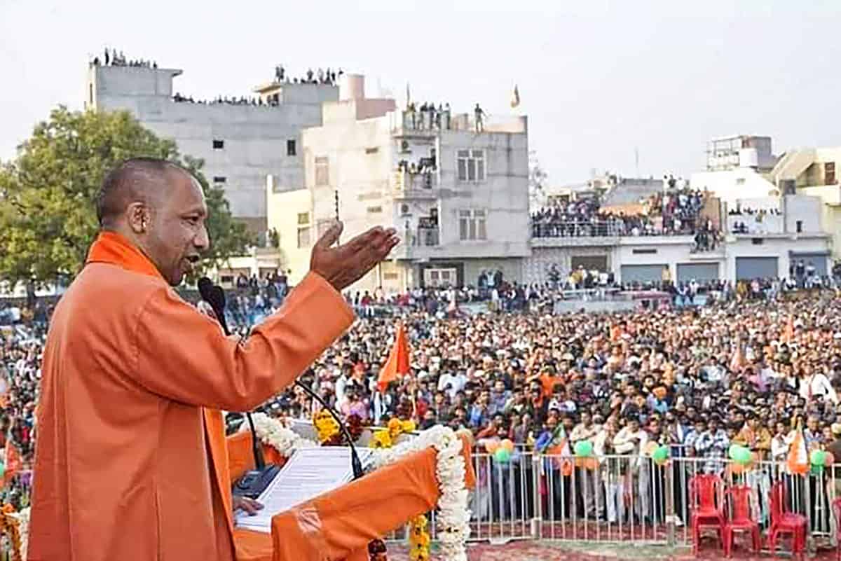 Uttar Pradesh Chief Minister Yogi Adityanath in Etawah