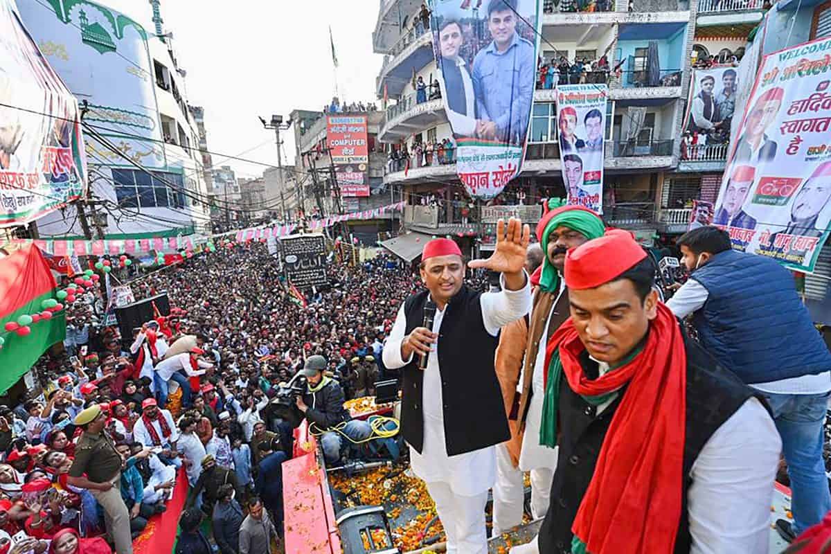 Samajwadi Party President Akhilesh Yadav in Kanpur