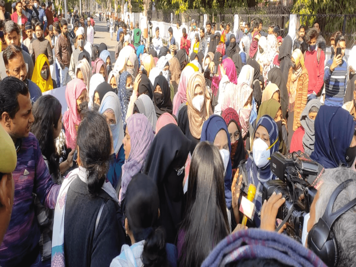 Hijab row: Protest erupts at AMU over Karnataka hijab ban