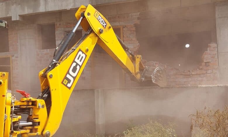 Hyderabad: Officials conduct demolition drive at Raidurg