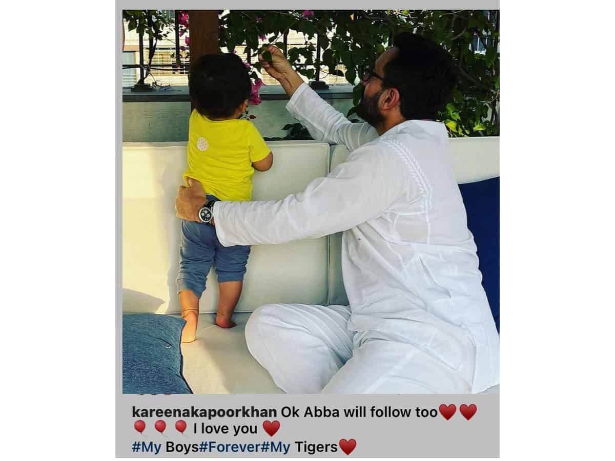 saif ali khan with his second son