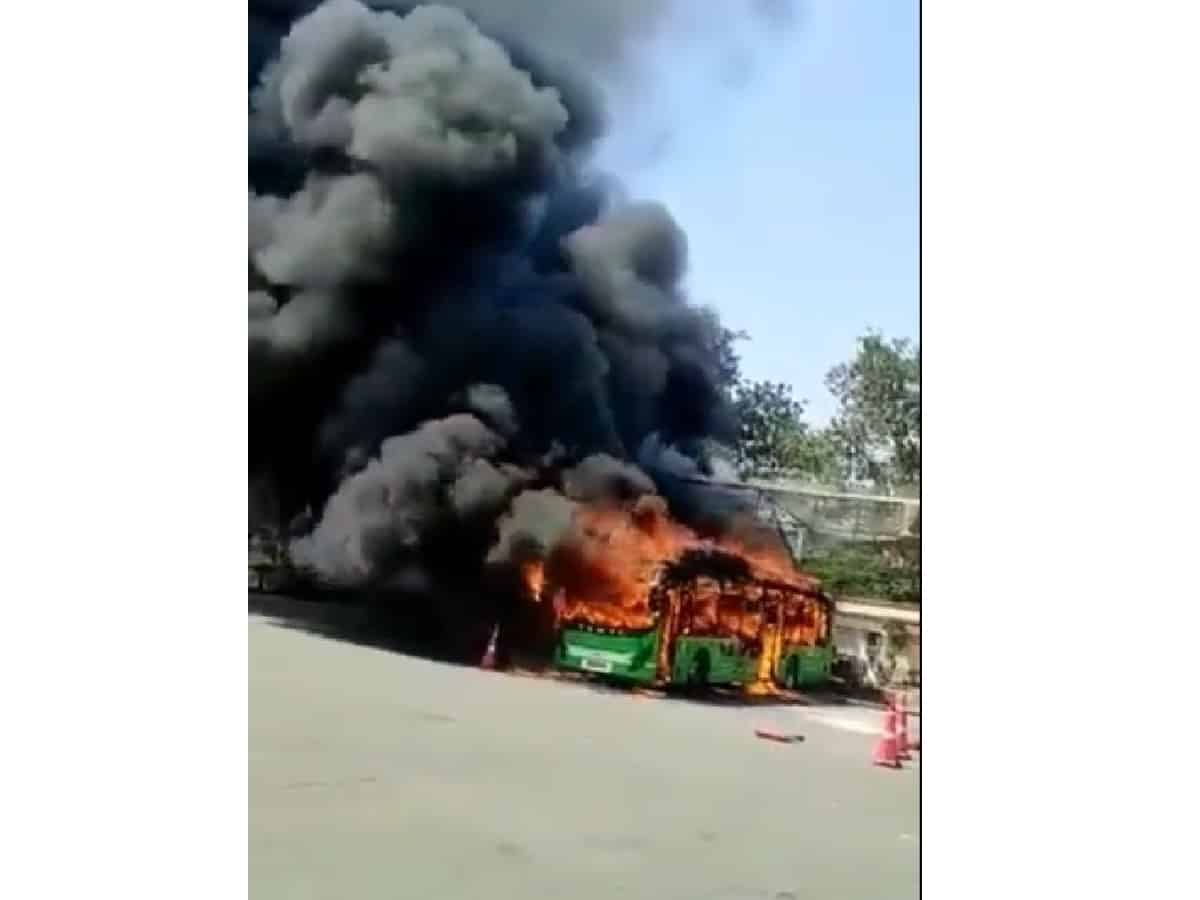 TSRTC electric bus burn