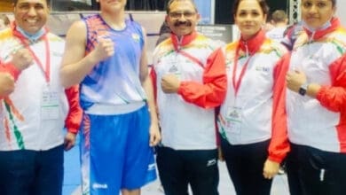 Indian woman boxer Nandini