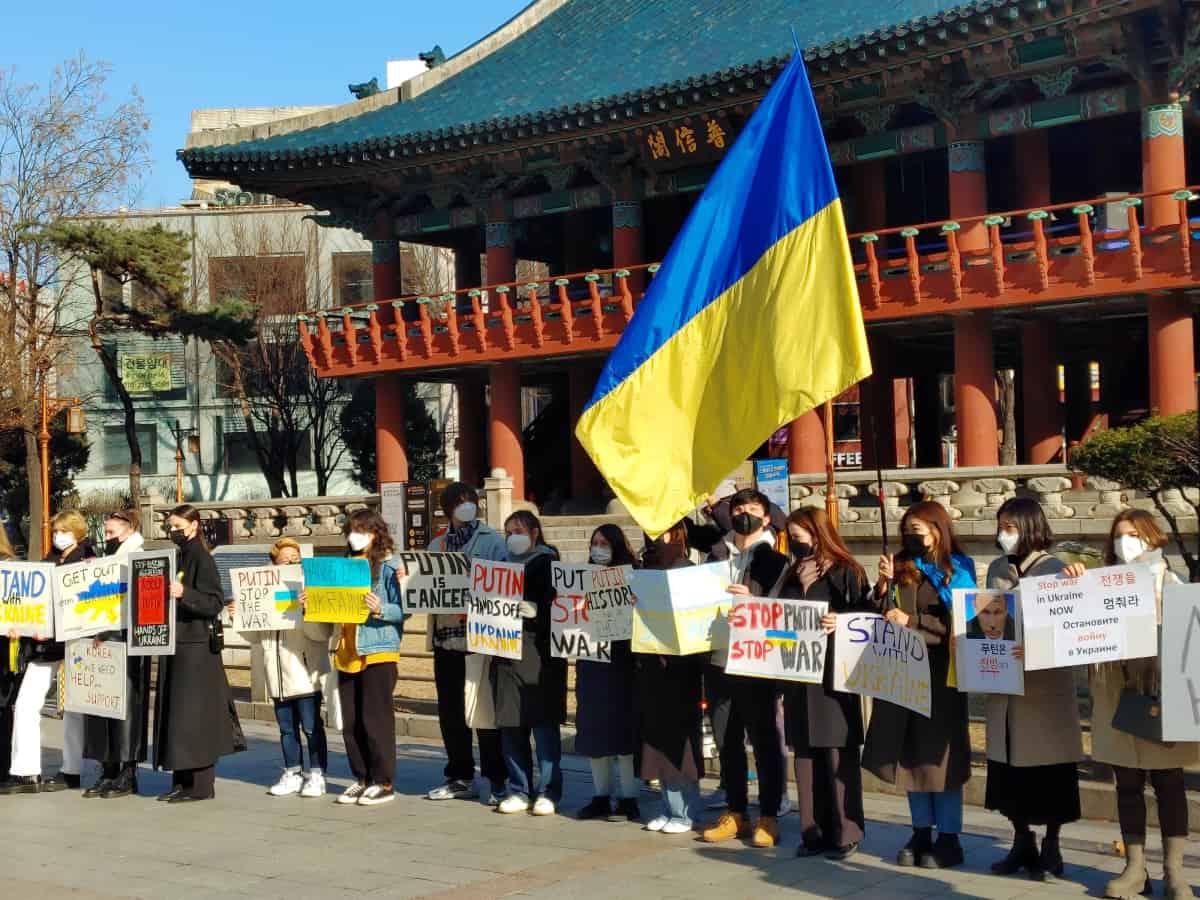 South Korea held a rally in front of the Russian Embassy in central Seoul